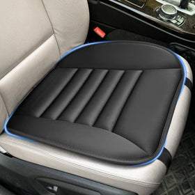 Sanwom front view of cushion showing sleek black cover and neat stitching for seat protection