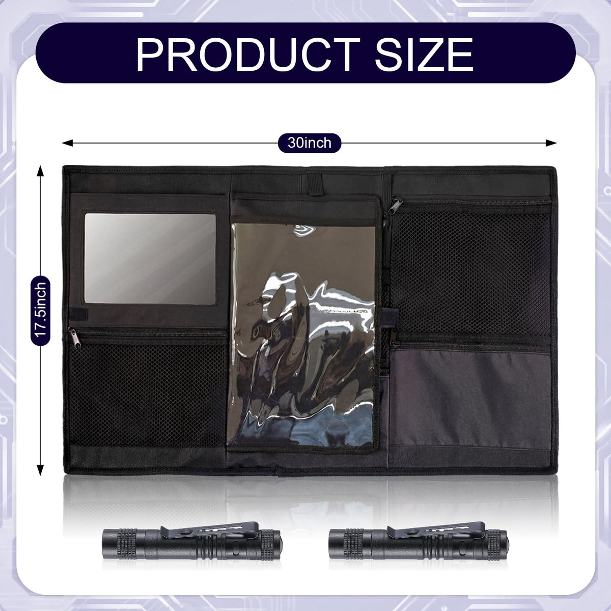 Sanwuta mesh pocket with items visible for quick identification and airflow