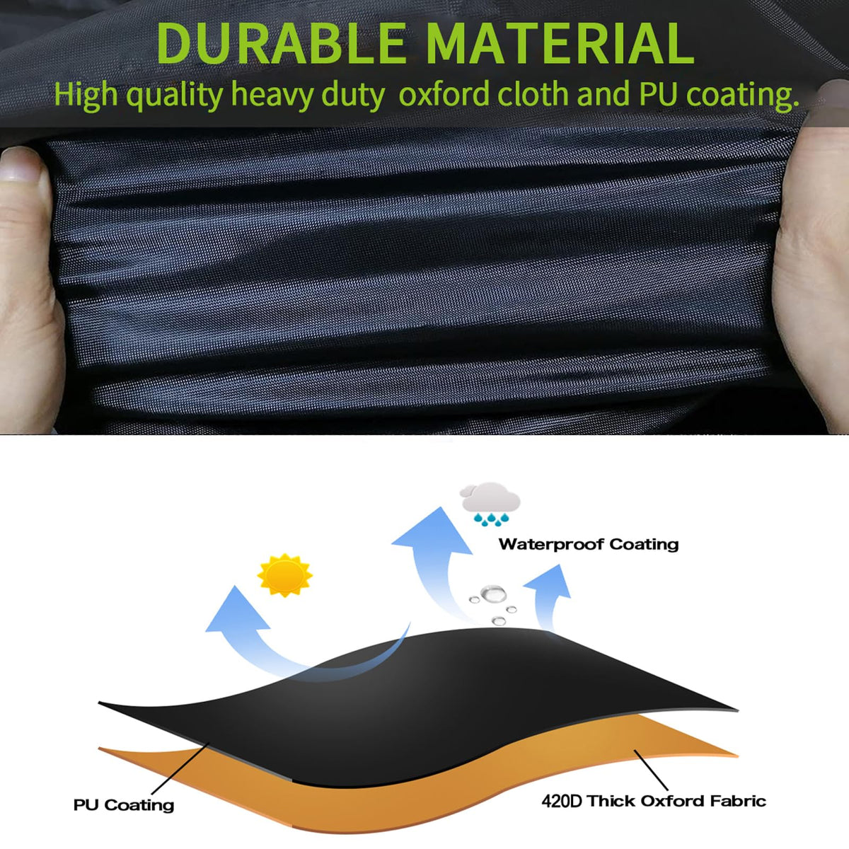 SaolGllS cover on UTV with ruler comparison showing accurate sizing benefit