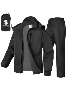 SaphiRose front view of jacket and pants showing full coverage and protection