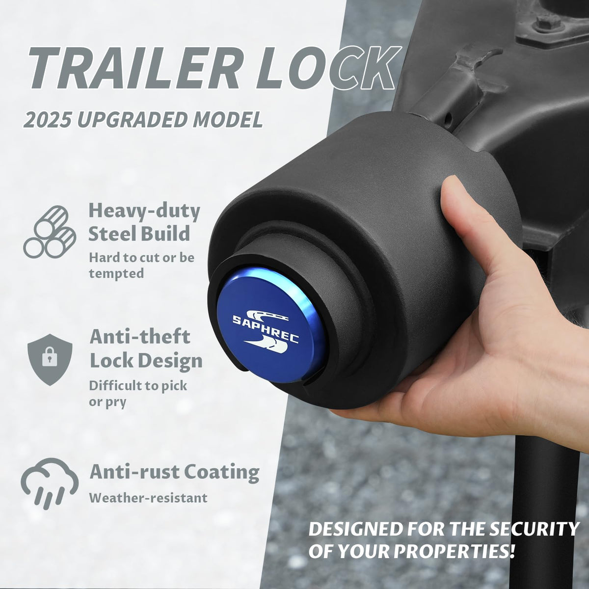 SaphRec close-up of reinforced lock cylinder highlighting anti-pick protection