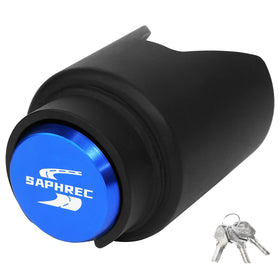 SaphRec front view of trailer lock showing heavy-duty construction and security