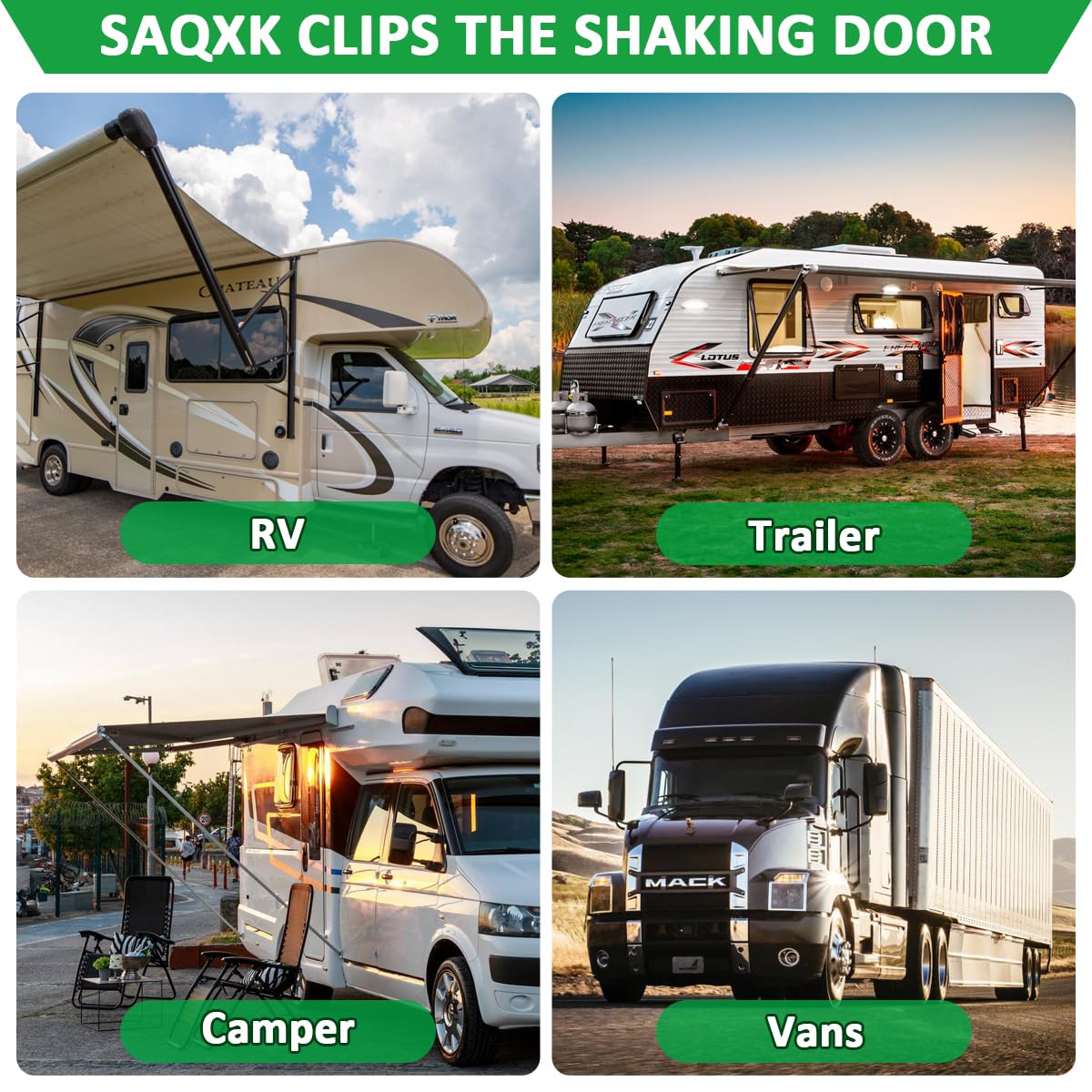 SAQXK four latches laid out showing full kit for multiple RV doors and replacements