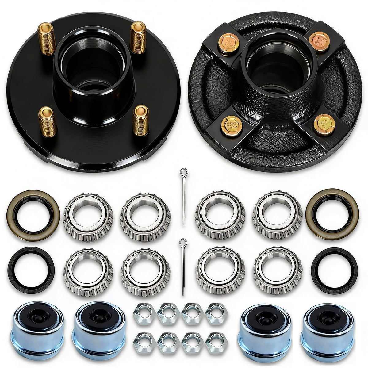 Saree front-facing hub packaging showing two complete hub sets and components, highlights convenience