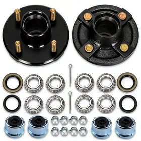 Saree front-facing hub packaging showing two complete hub sets and components, highlights convenience
