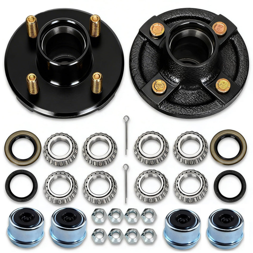 Saree front-facing hub packaging showing two complete hub sets and components, highlights convenience