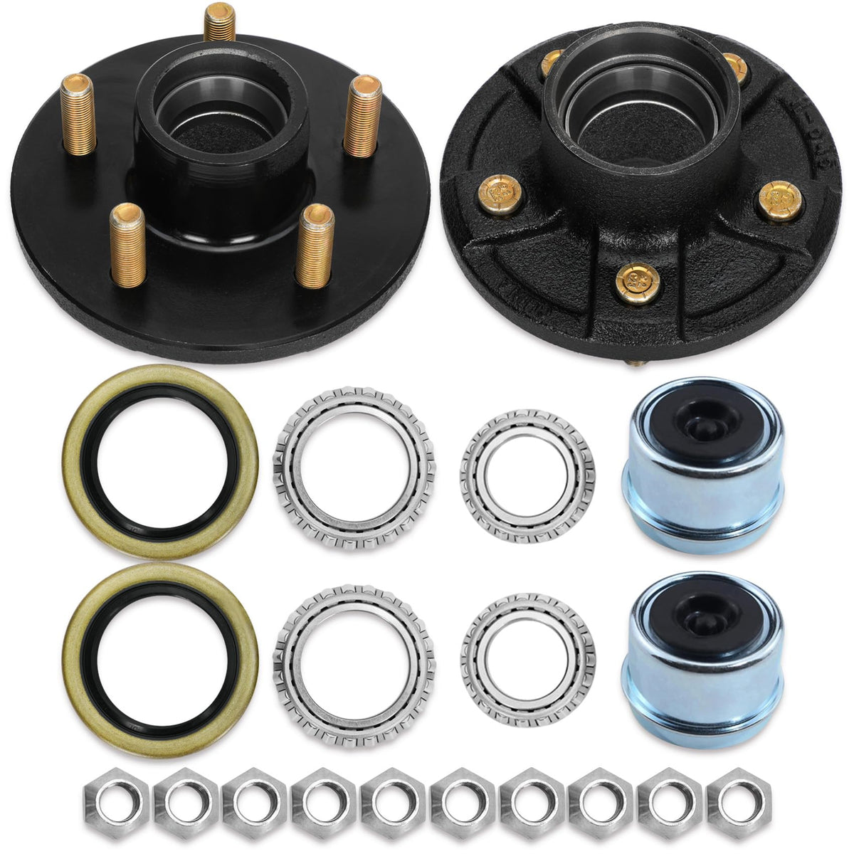 Saree front view of 5-lug hub kit showing bolt pattern and mounting holes for easy fit