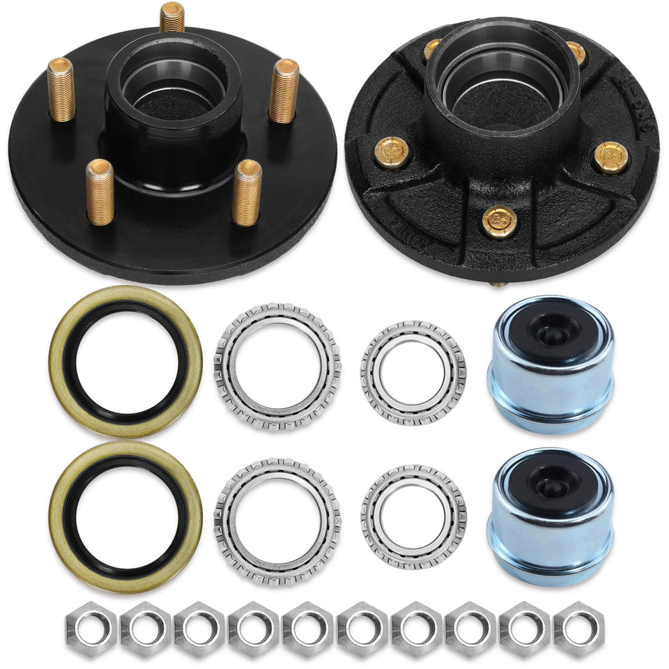 Saree front view of 5-lug hub kit showing bolt pattern and mounting holes for easy fit