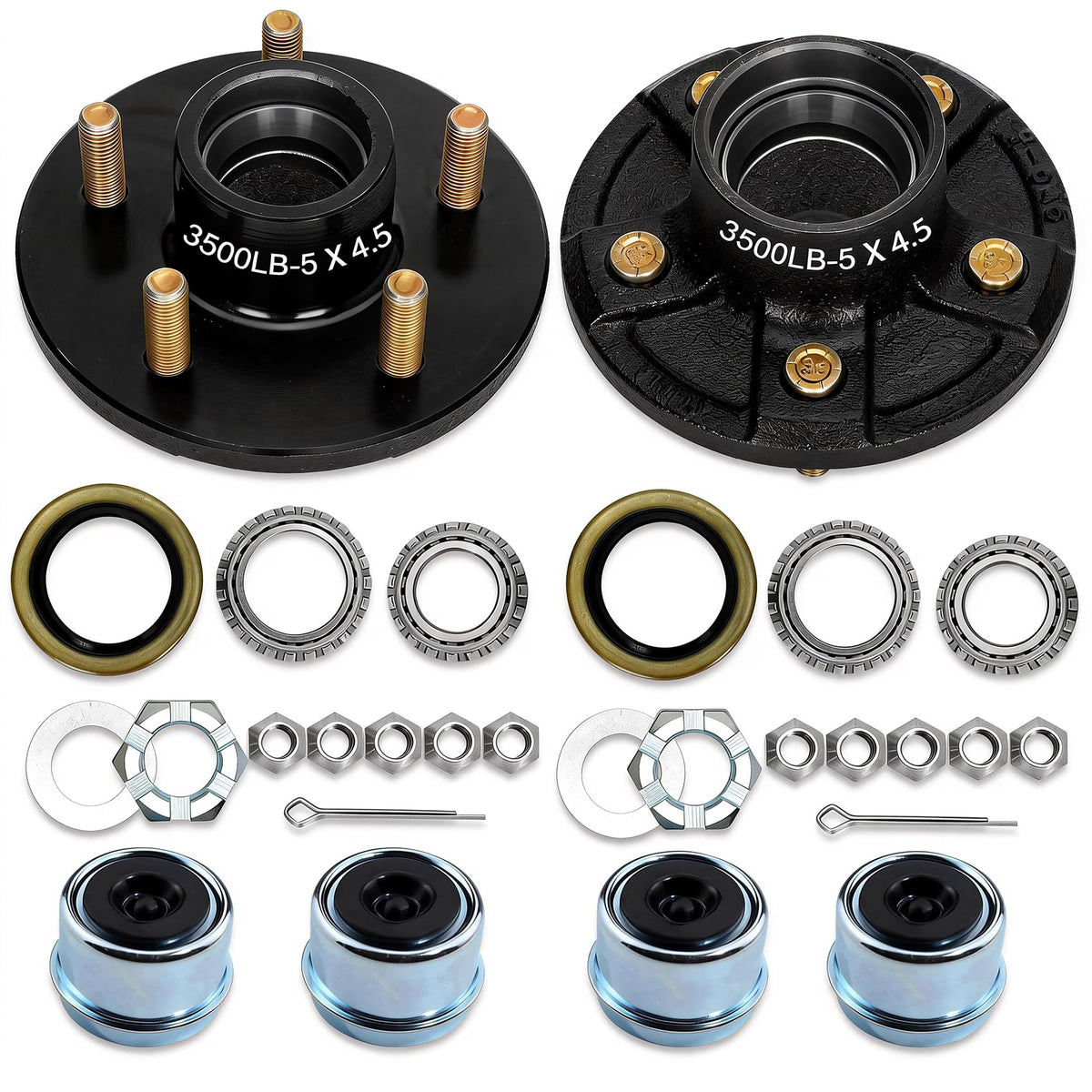 Saree hub front view showing 5-lug pattern and clean finish for secure fit