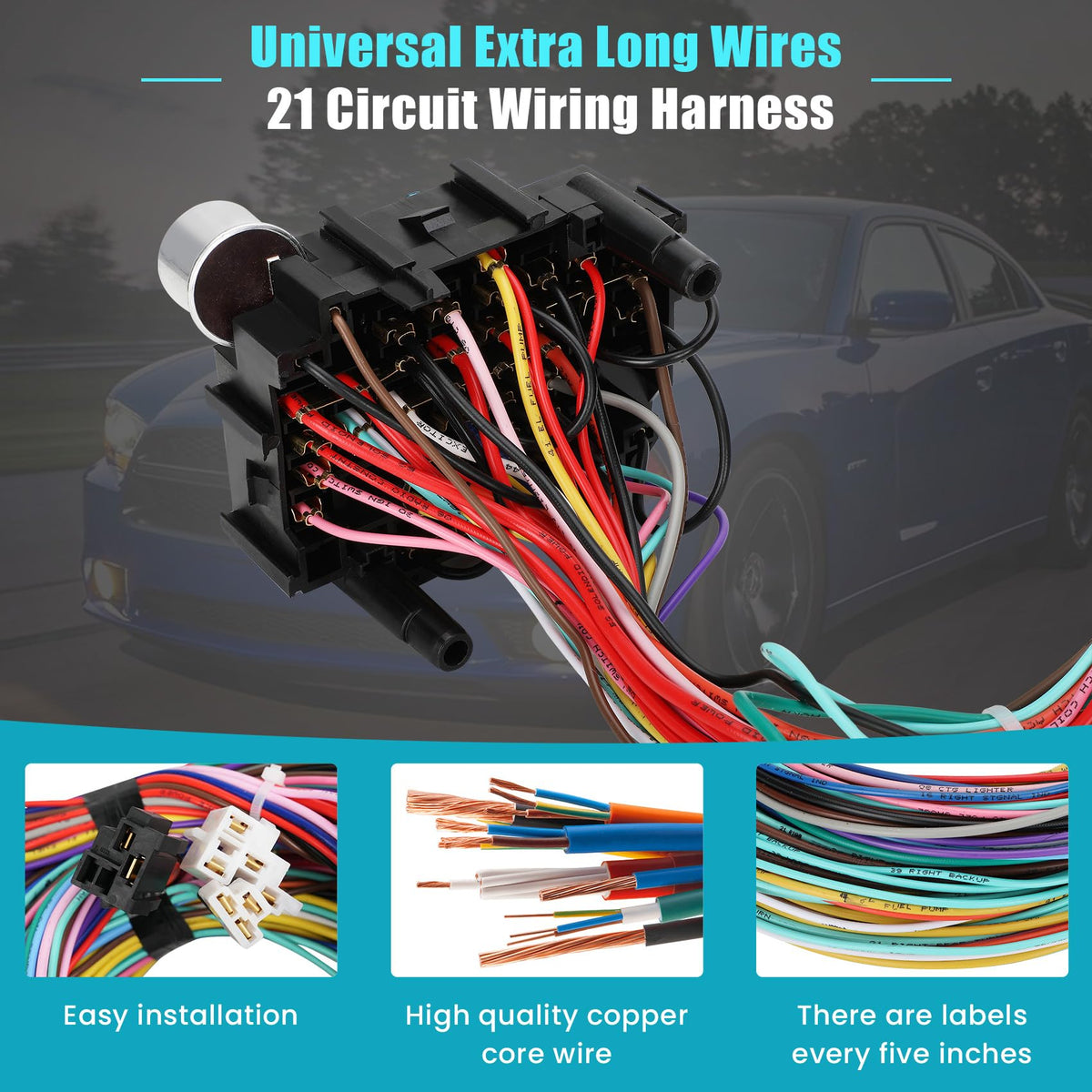 Saree wiring label detail with readable labels for easier installation