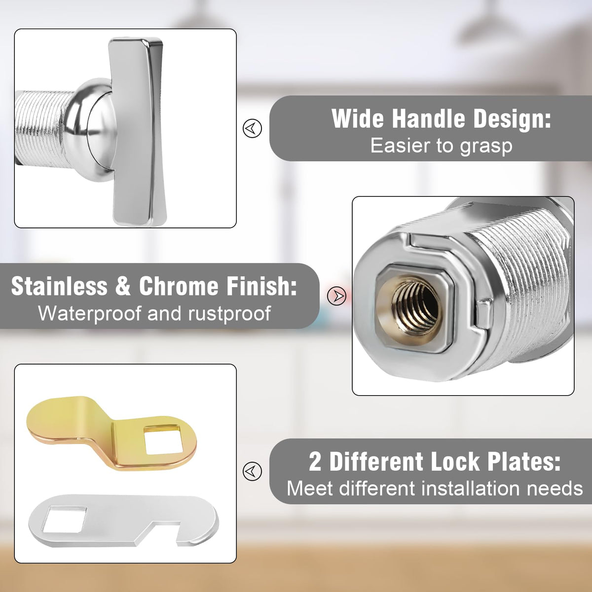 Sartatue chrome finish close-up highlighting corrosion-resistant surface