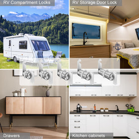 Sartatue installed on RV storage door showing secure, keyless convenience
