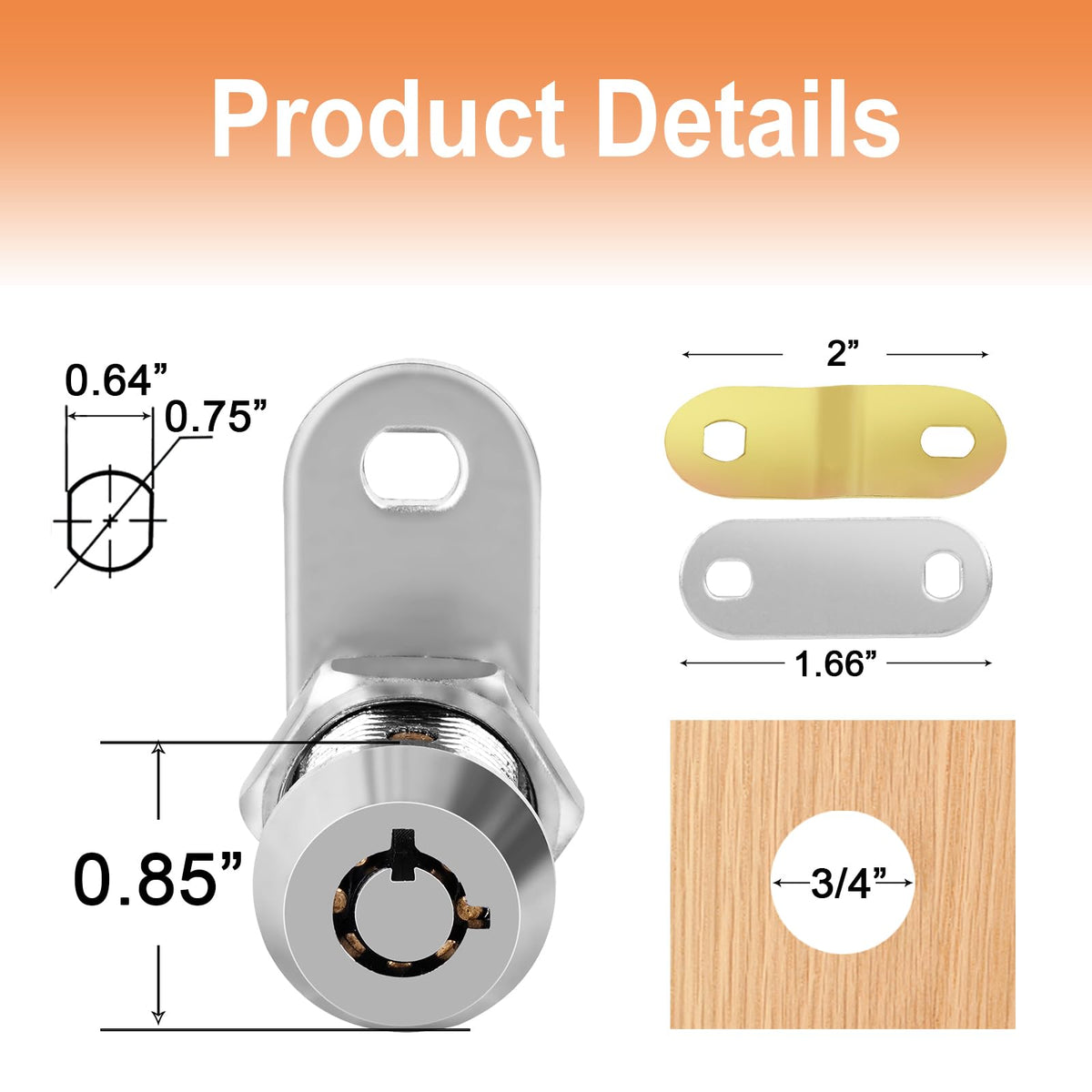Sartatue cam lock mounted on RV storage door demonstrating secure fit and weather-ready protection