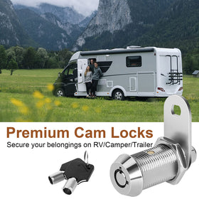 Sartatue cam lock on trailer exterior showing durable outdoor use