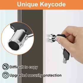 Sartatue package with four locks and eight keys illustrating complete keyed-alike replacement set