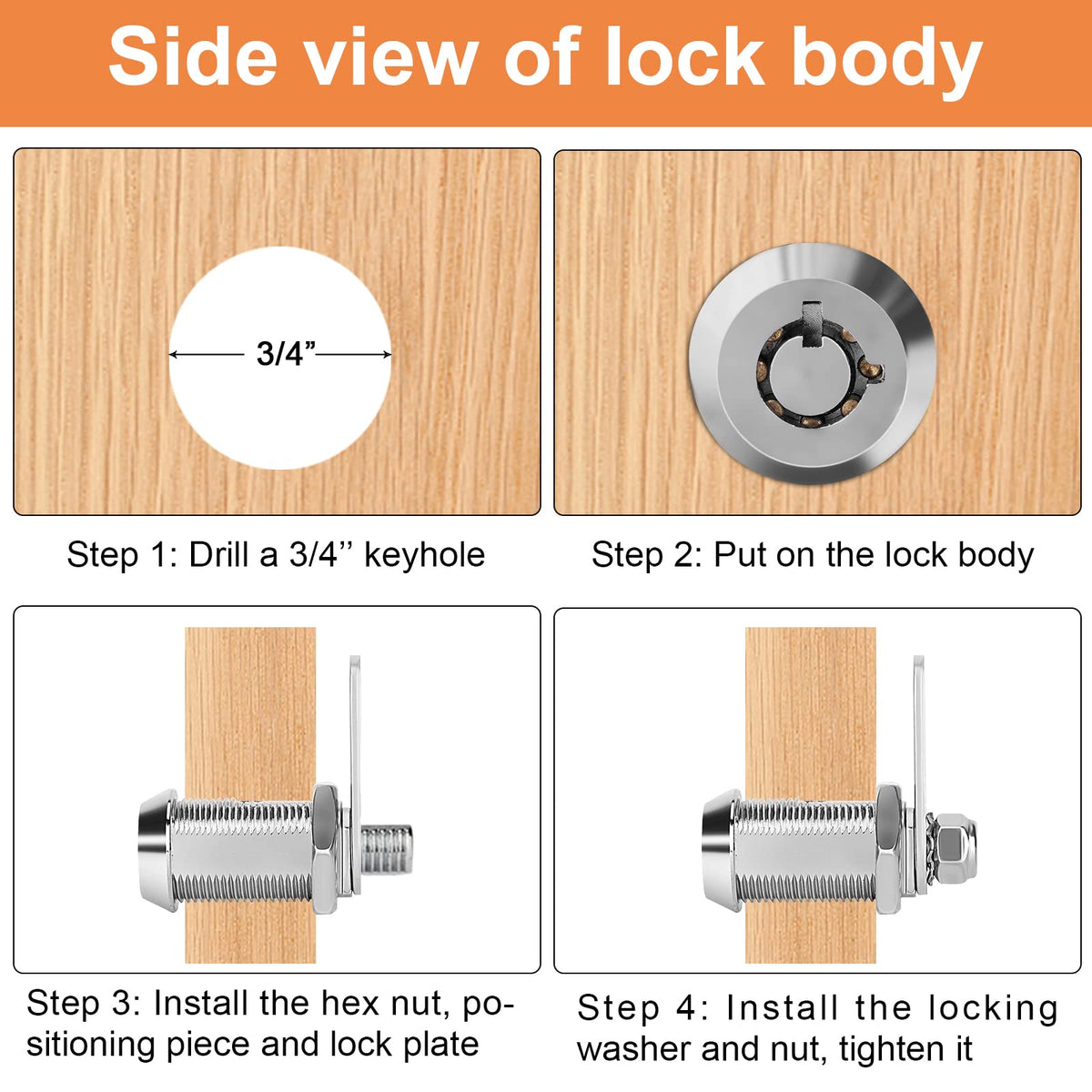 Sartatue lock beside ruler showing 5/8 inch barrel length for accurate sizing before installation