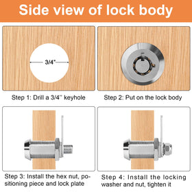 Sartatue lock beside ruler showing 5/8 inch barrel length for accurate sizing before installation