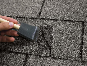 Sashco clear roof sealant close-up of clear elastomeric texture illustrating flexibility