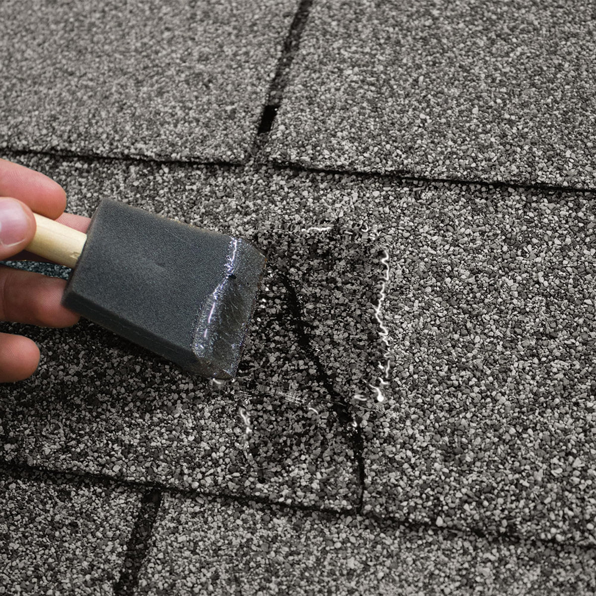 Sashco sealant bead on roof seam demonstrating easy application benefit