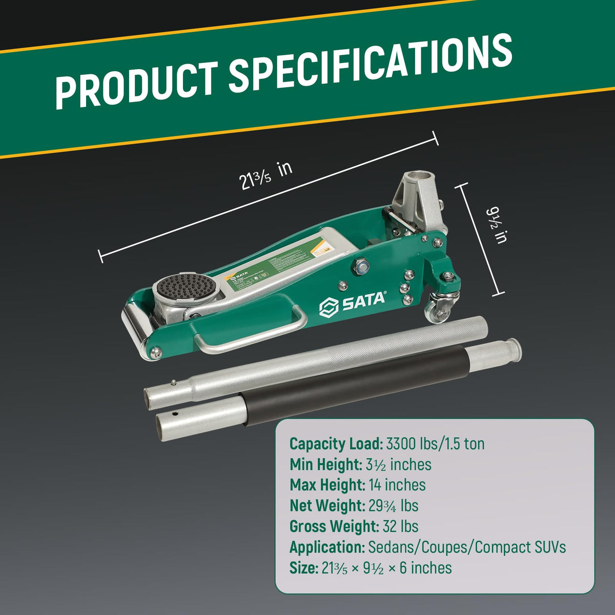 SATA dual-piston close-up highlighting fast lift mechanism and reduced handle effort