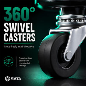 SATA stool next to toolbox for scale and workshop compatibility