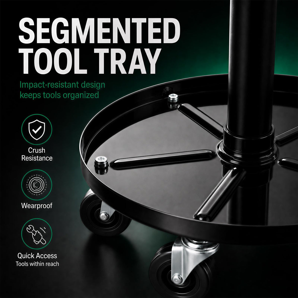 SATA stool under car showing low-profile access benefit