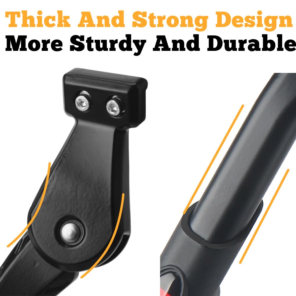 Sataway kickstand installed on e-bike chainstay illustrating correct mounting