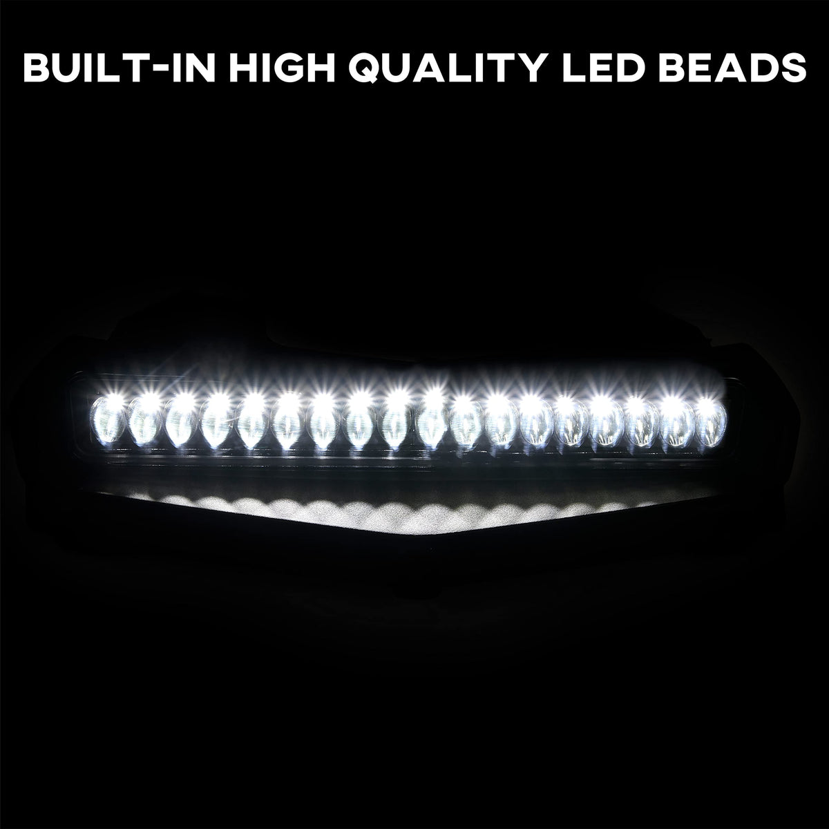 SAUTVS close-up of LED bead array delivering 2500 lumens for brighter trails