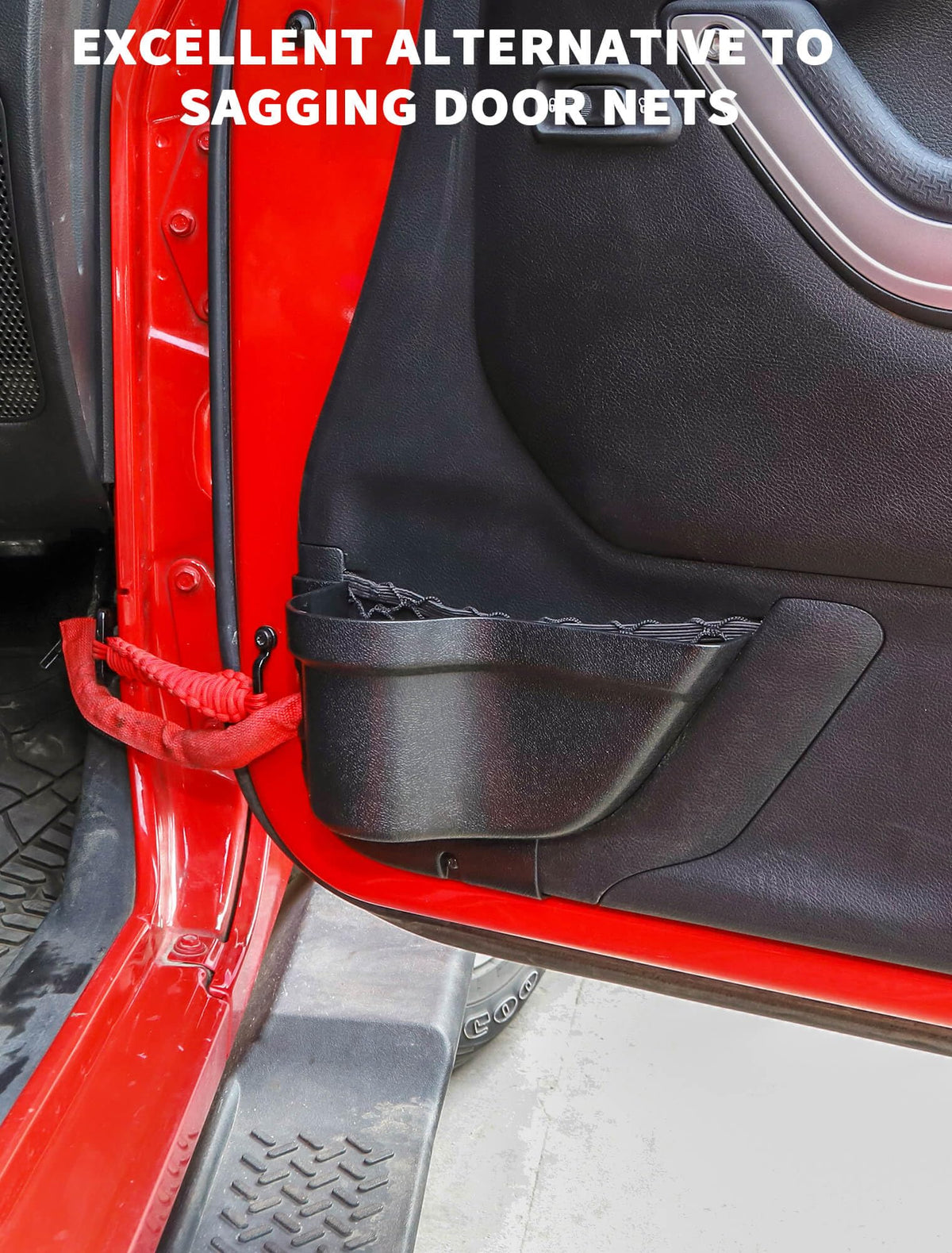 Savadicar storage pocket next to a hand for scale to demonstrate compact fit and usable volume