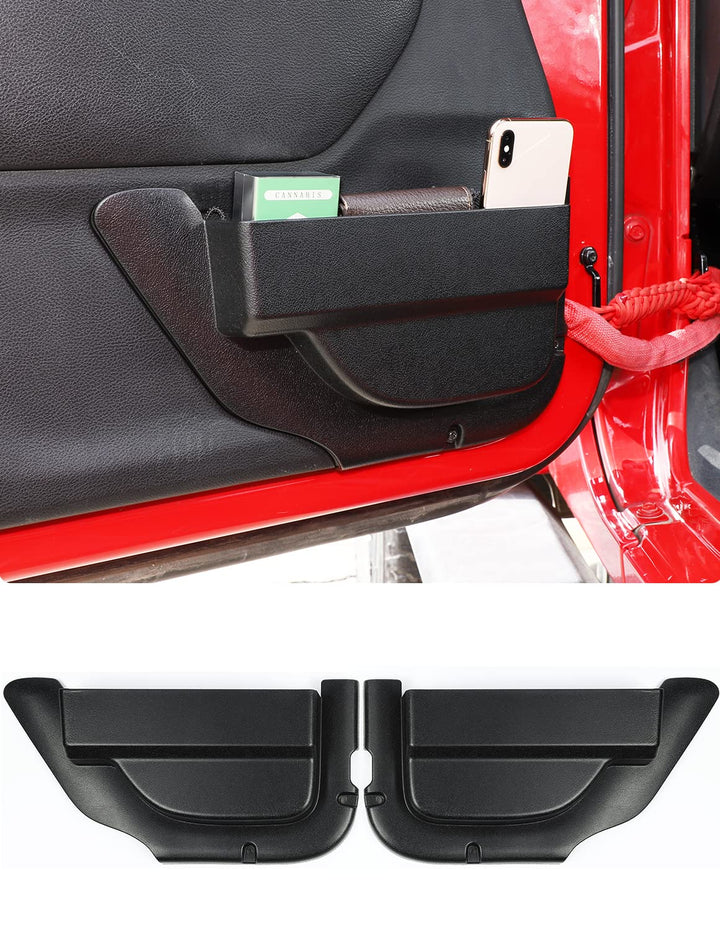 Savadicar front door pockets showing full unit and black finish for neat storage