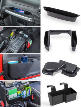 Savadicar front view showing 4-piece organizer kit and ready-to-install benefit