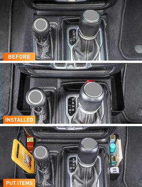 Savadicar GT-2 installed in Jeep showing secure placement beside shifter