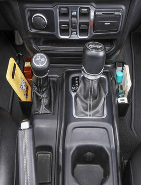 Savadicar GT-2 in Jeep interior on rough trail showing stable storage benefit
