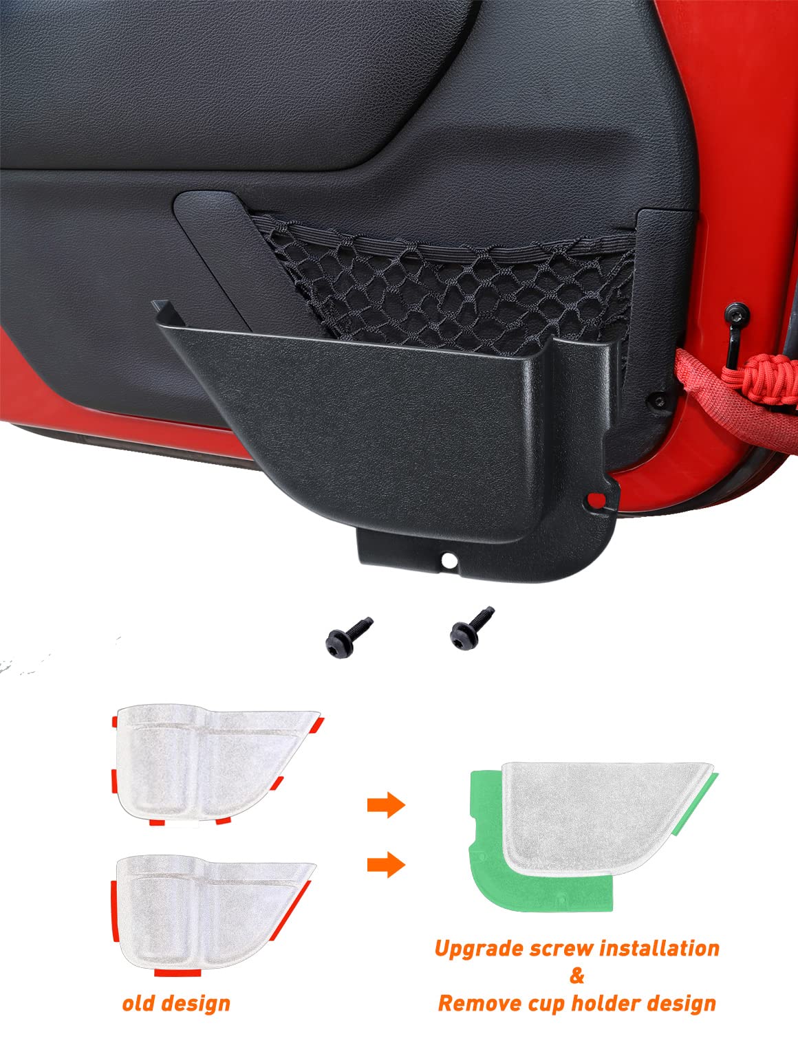 Savadicar driver side installed pocket demonstrating tidy interior storage
