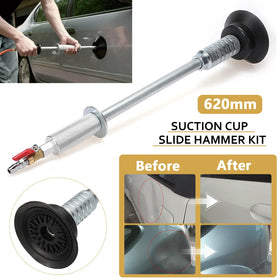 Savildo slide hammer in use on a car panel demonstrating controlled dent removal without paint damage