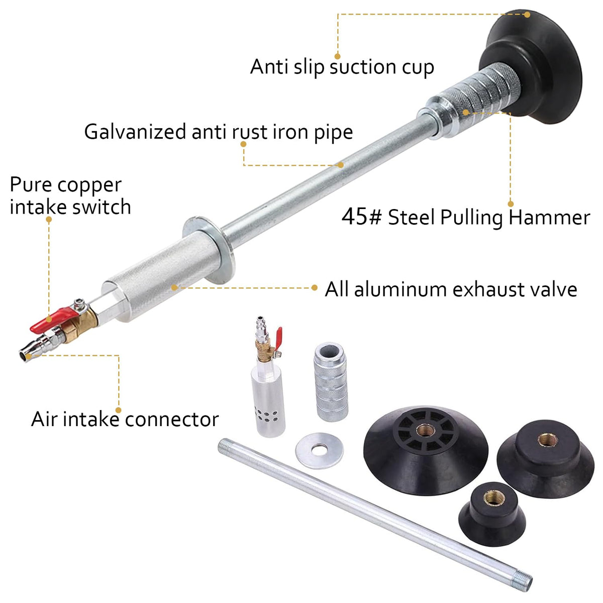 Savildo brass shutoff valve and 1/4" air inlet detail showing precise vacuum control benefit