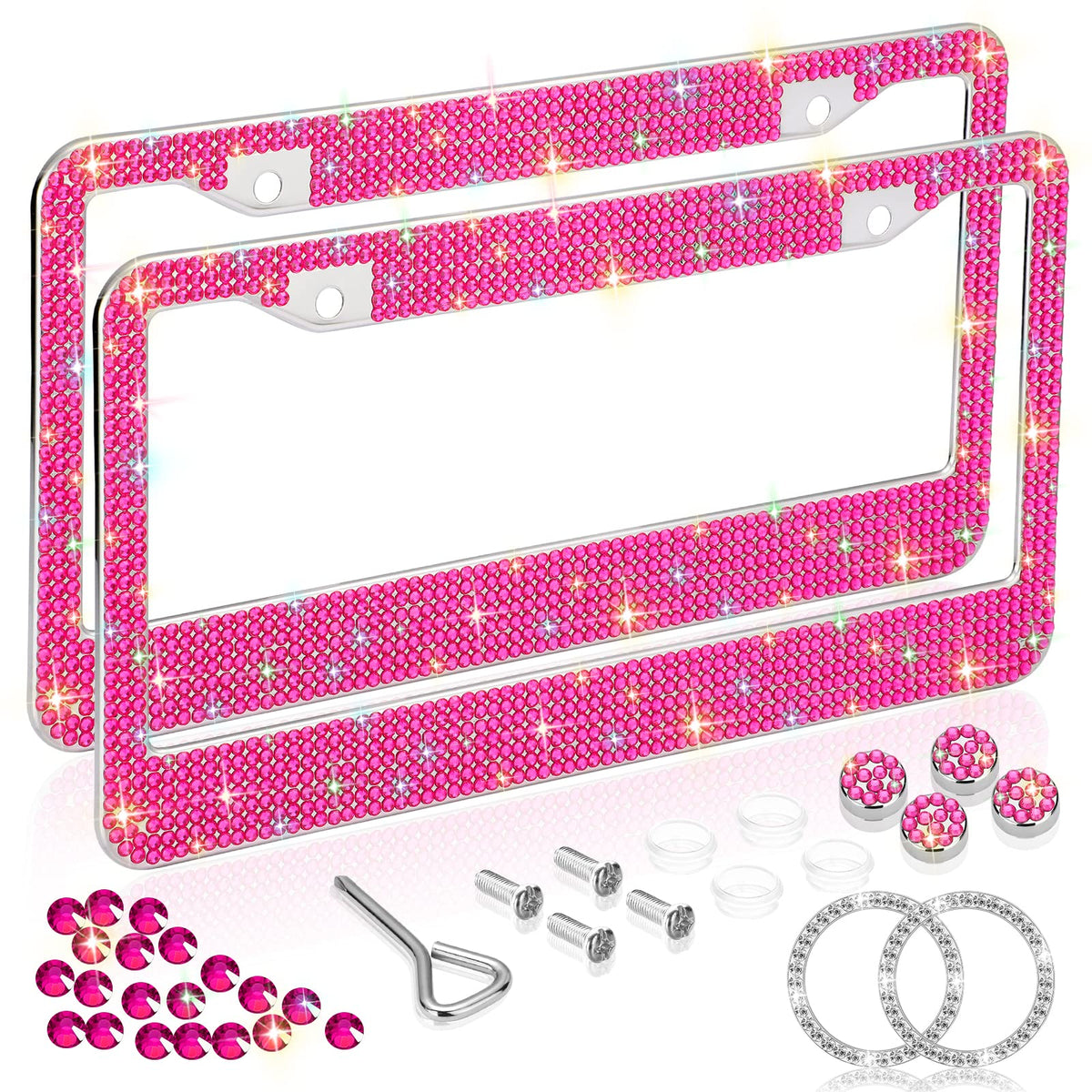 SAVORI front view pink frame showing decorative sparkle and stylish accent