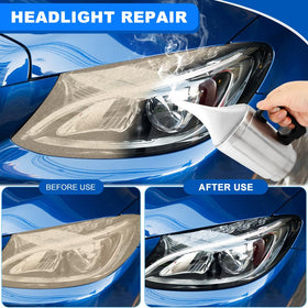 Saycker atomizer in use on headlight lens showing even vapour application for clearer optics