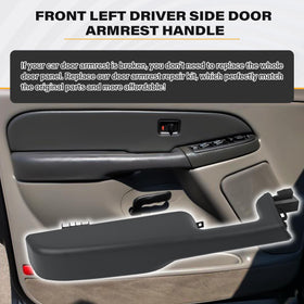 SAYNO armrest handle front profile displaying shape and OEM fit advantage