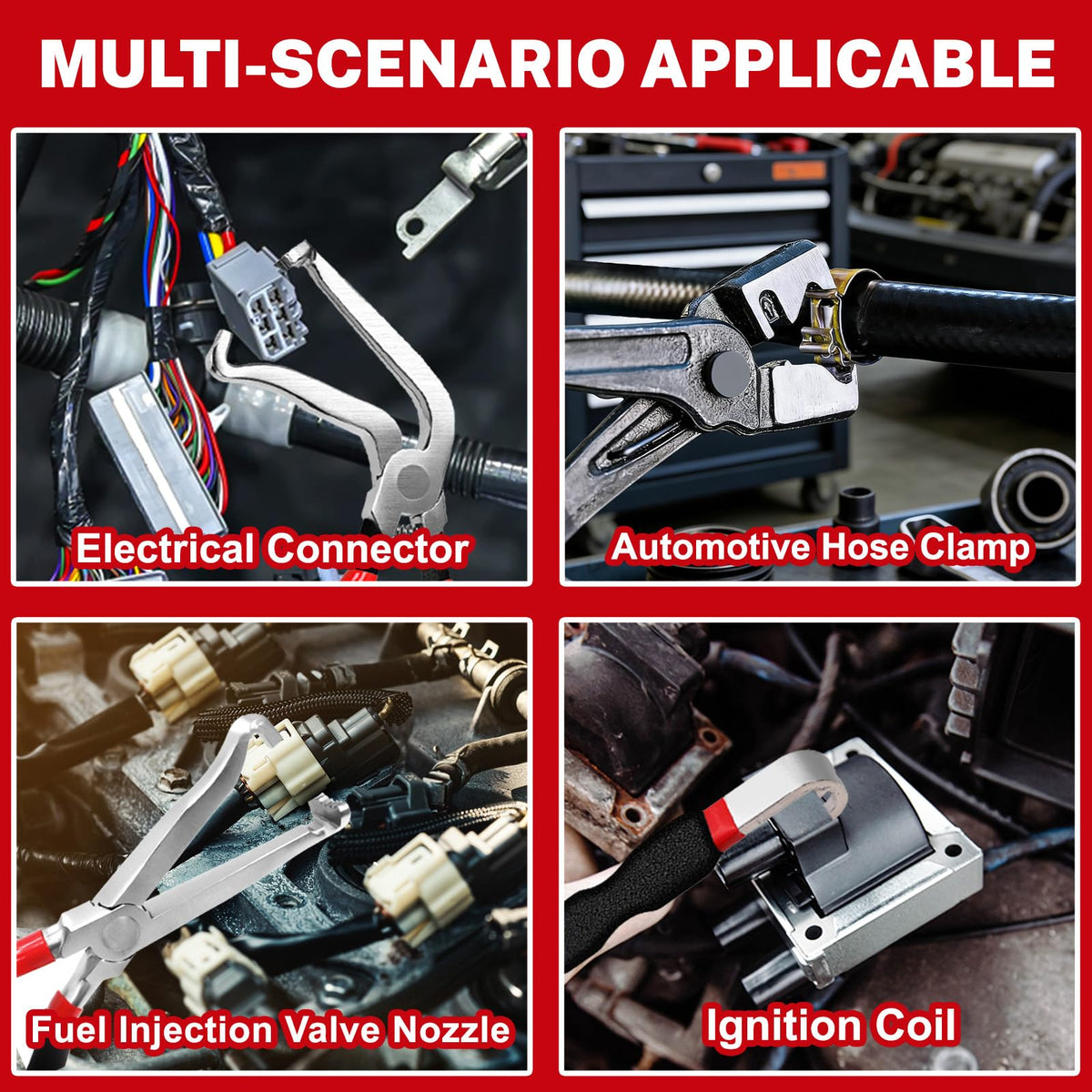 SBGGRL 60-degree pliers detail demonstrating angled access in tight engine bay spaces