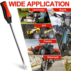 SBGGRL tire spoon prying a motorcycle tire bead showcasing easier removal and rim protection