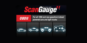 ScanGauge SG2 button close-up with five-button control for easy in-drive adjustments