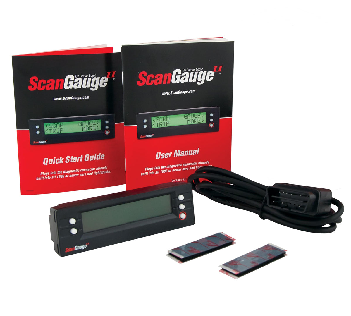 ScanGauge SG2 front display showing real-time fuel figures and clear readout benefits