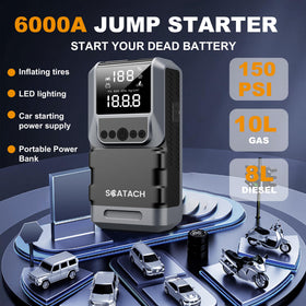 Scatach close-up LED display showing pressure and battery for clear monitoring