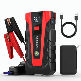 Scatach front packaging showing jump starter and benefits