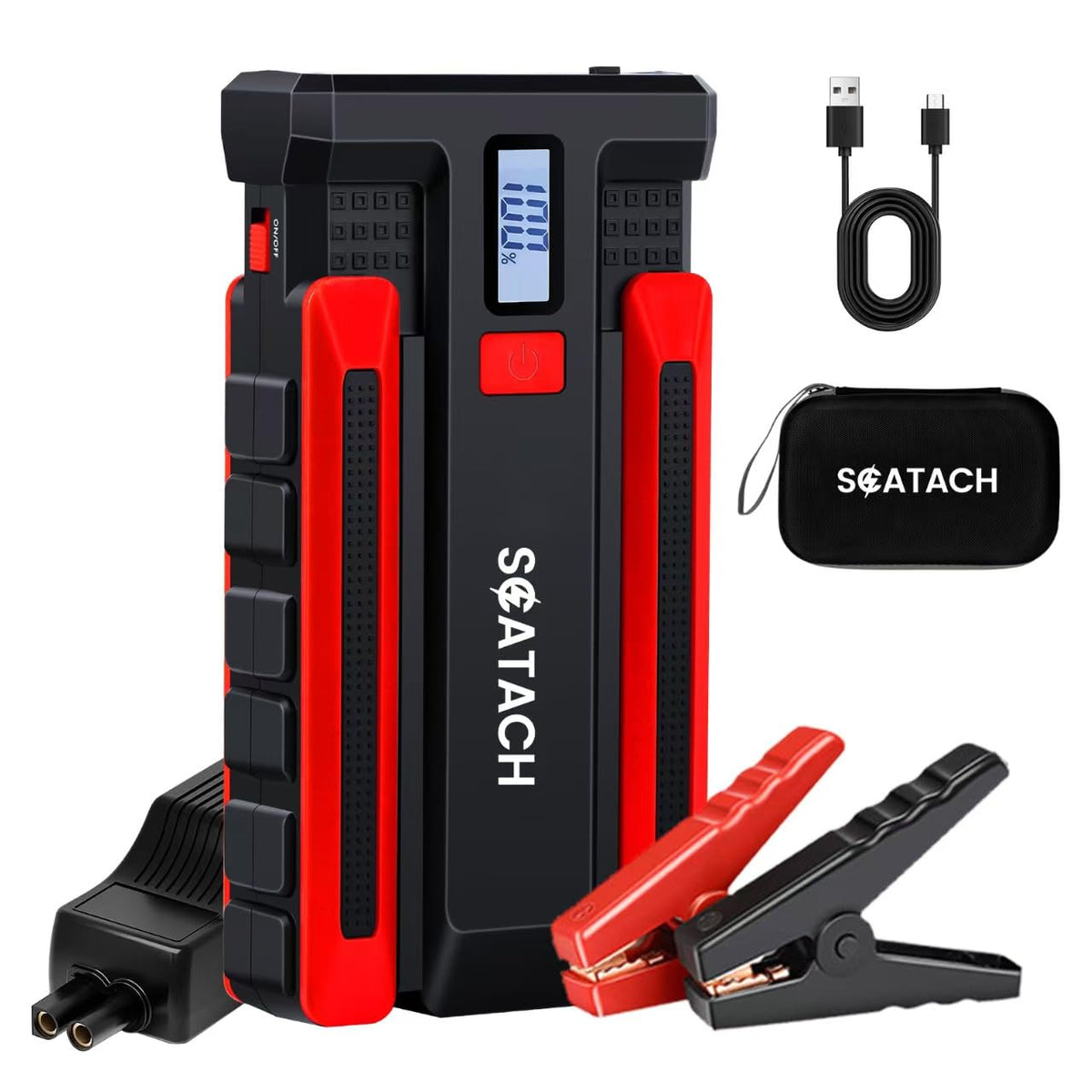 Scatach front view showing compact power pack and ready-to-use benefits