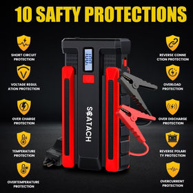Scatach jumper cables and clamps arranged safely for easy connection benefit