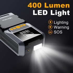 Scatach LED light illuminated showing SOS and strobe for roadside visibility