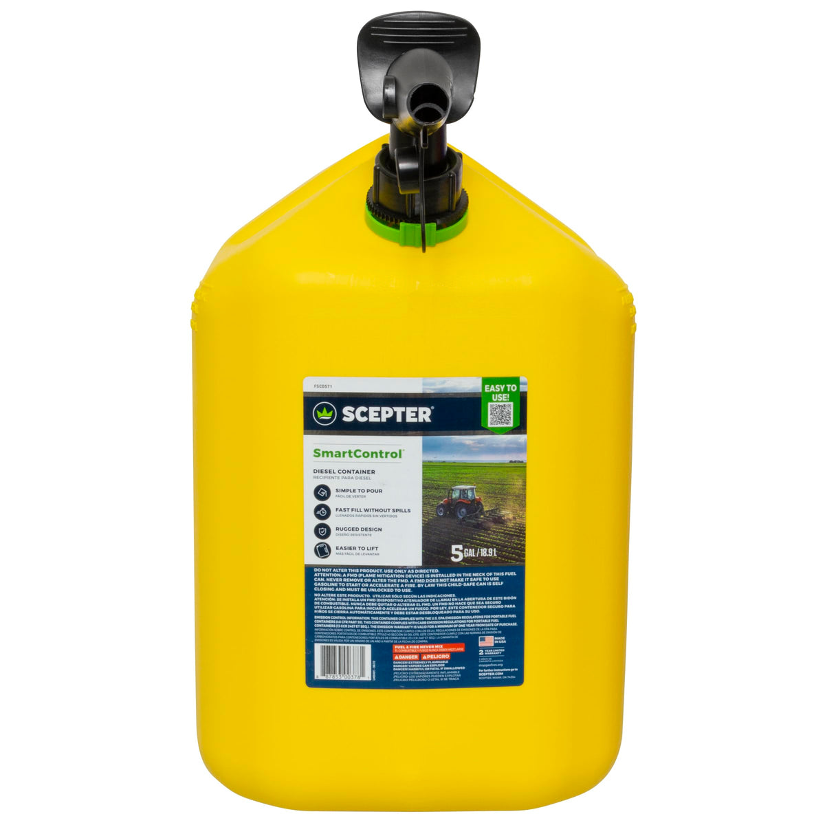 Scepter can beside tools showing scale and portable refueling convenience