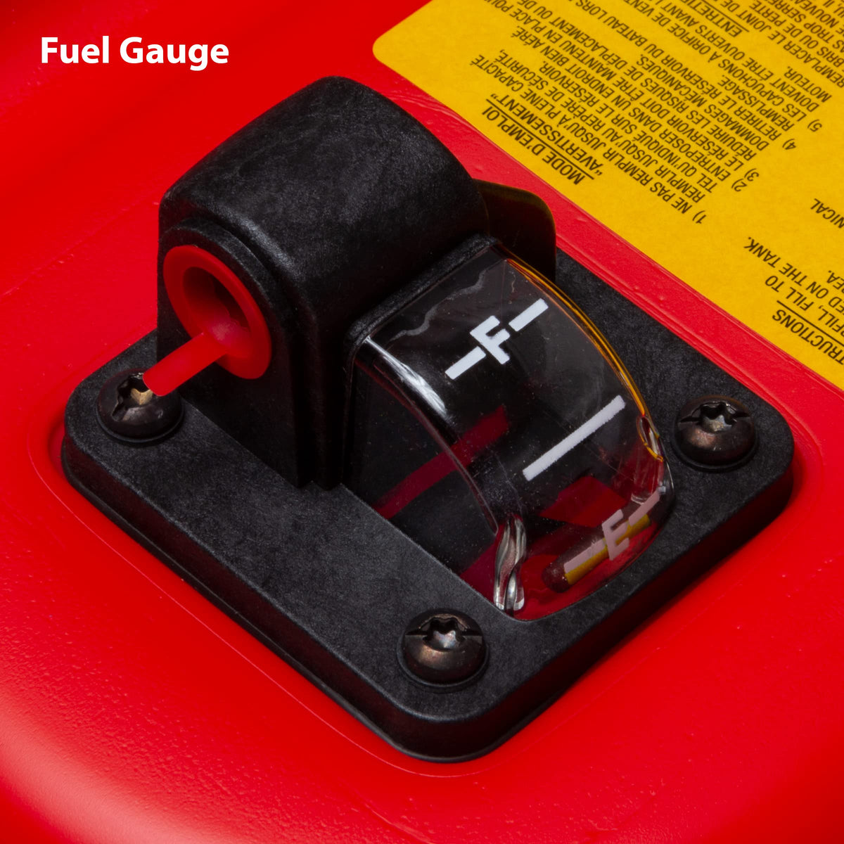 Scepter fuel tank beside measuring tape proving compact space‑saving dimensions